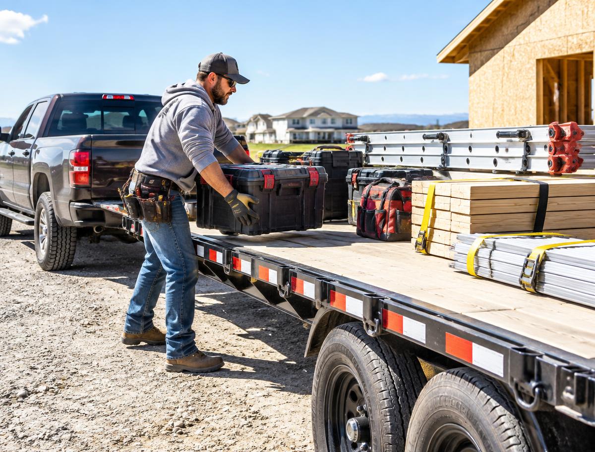 Portable event equipment for trailer transport