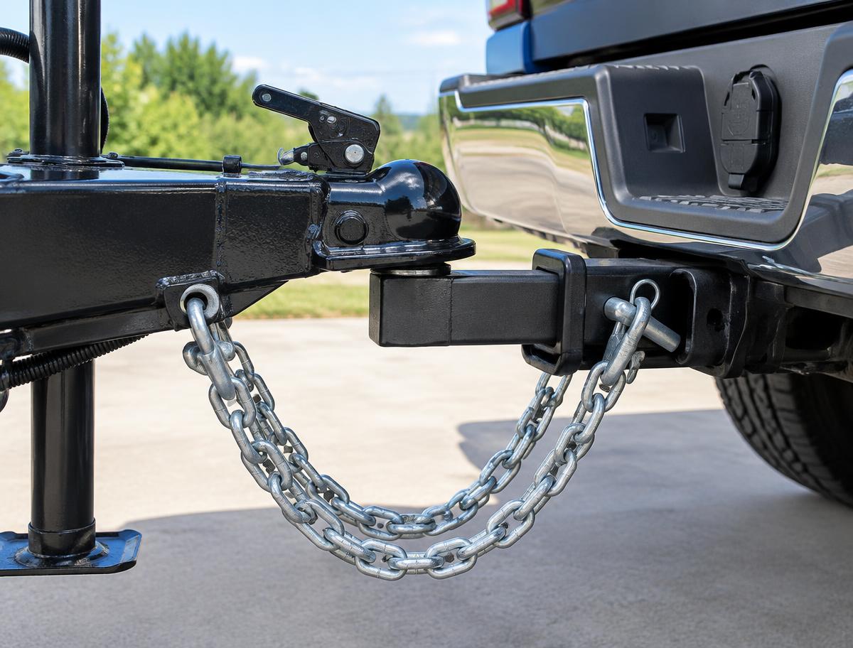 Trailer coupler and safety chains